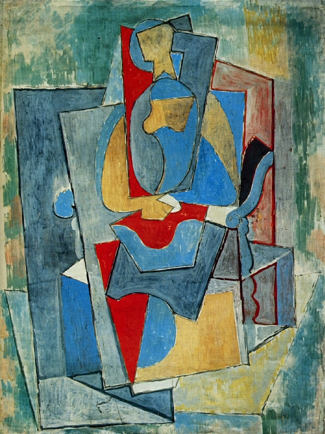 Пабло Пикассо. Женщина, сидящая в красном кресле