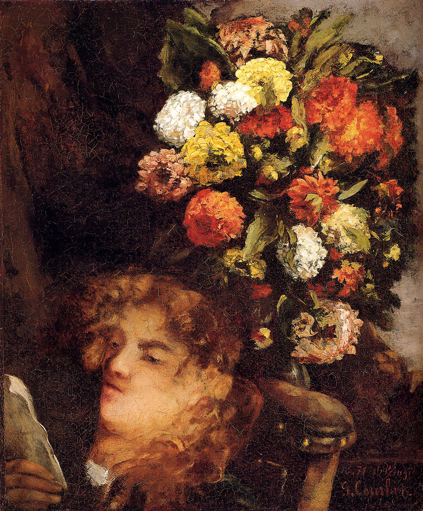 Гюстав Курбе. Голова женщины с цветами