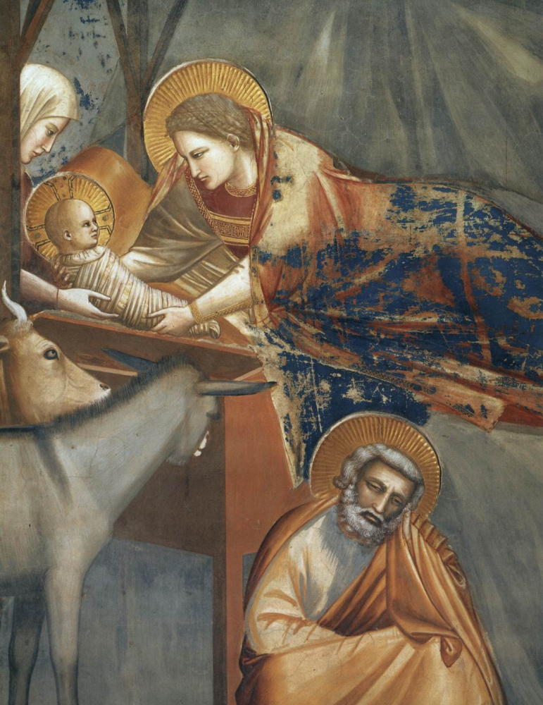 Джотто ди Бондоне. Рождение Христа. Сцены из жизни Христа. Фрагмент