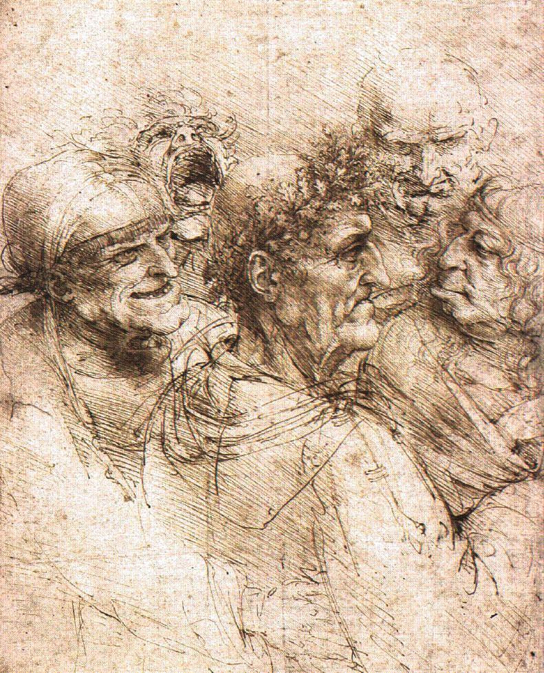 Леонардо да Винчи. Пять гротескных голов