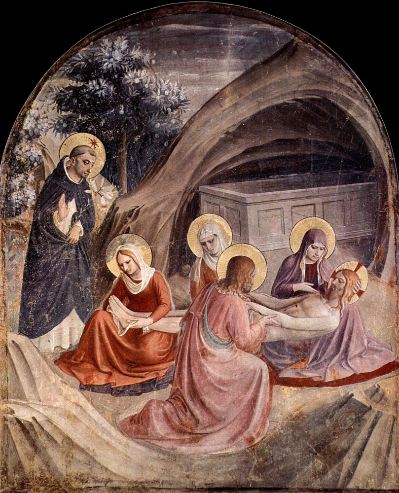 Фра Беато Анджелико. Положение во гроб. Фреска монастыря Сан Марко, Флоренция