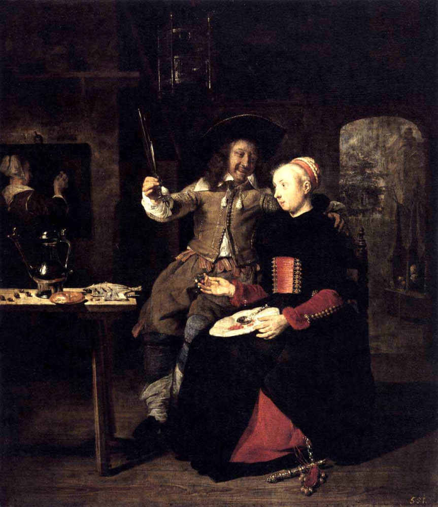 Автопортрет с женой Изабеллой де Вольф в таверне