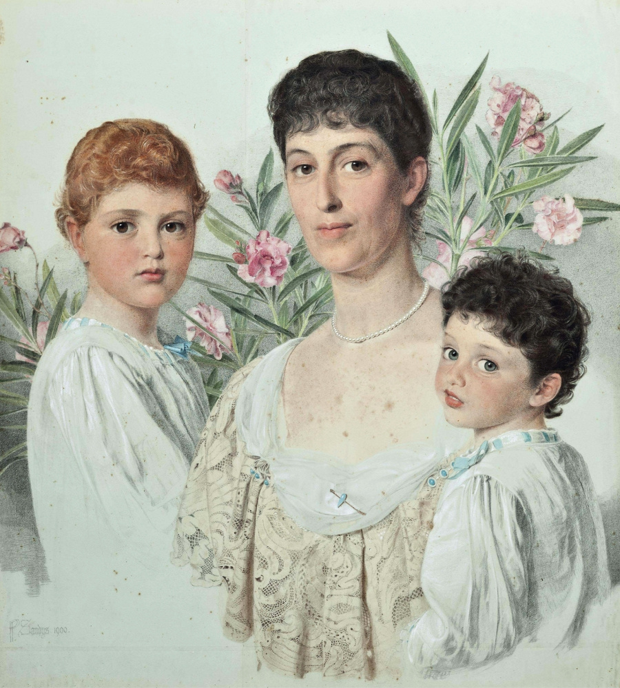 Энтони Фредерик Огастас Сэндис. Портрет матери с двумя детьми