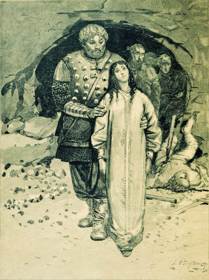 Андрей Петрович Рябушкин. Добрыня Никитич. 1895 Иллюстрация к книге "Русские былинные богатыри"
