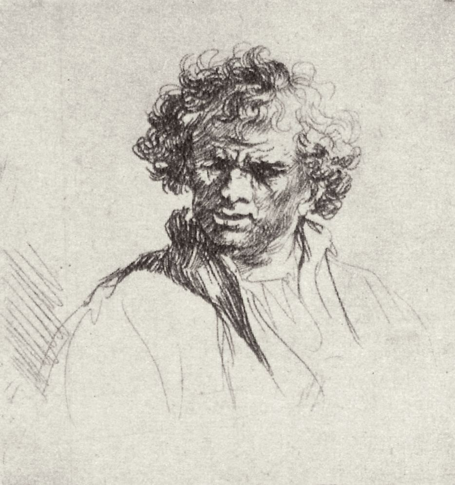Рембрандт Харменс ван Рейн. Голова мужчины с полуоткрытым ртом