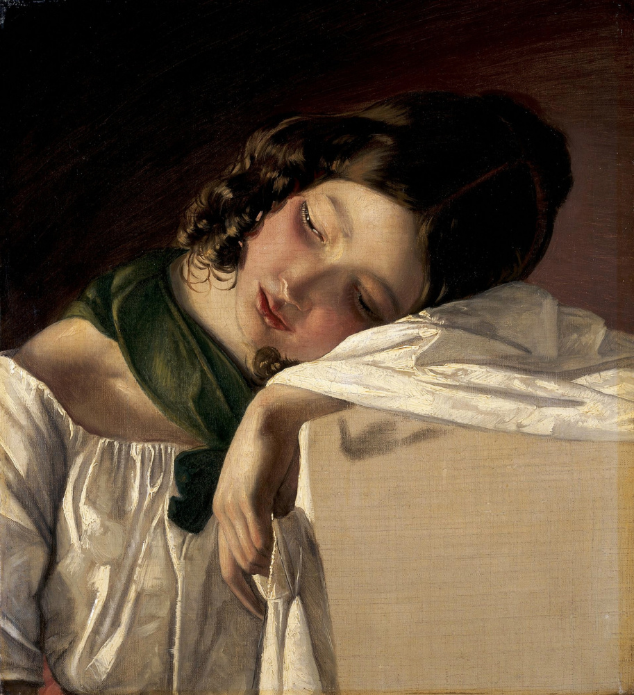 Фридрих фон Амерлинг. Спящая девушка. 1834