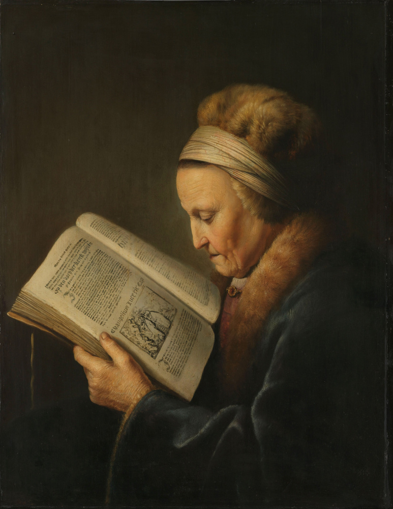 Геррит (Герард) Доу. Старая женщина за книгой (Мать Рембрандта)