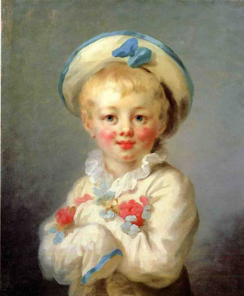 Жан Оноре Фрагонар. Портрет мальчика в образе Пьеро