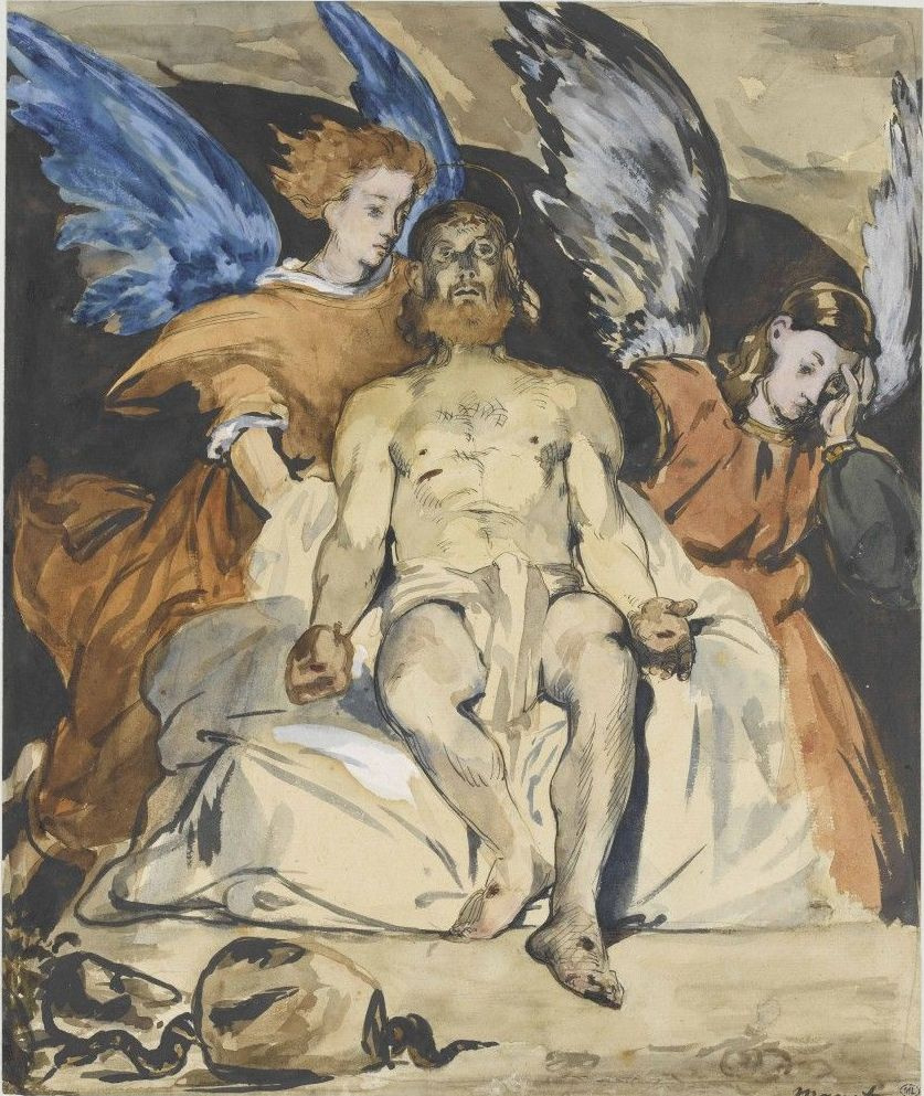 Эдуар Мане. Мертвый Христос с ангелами, эскиз