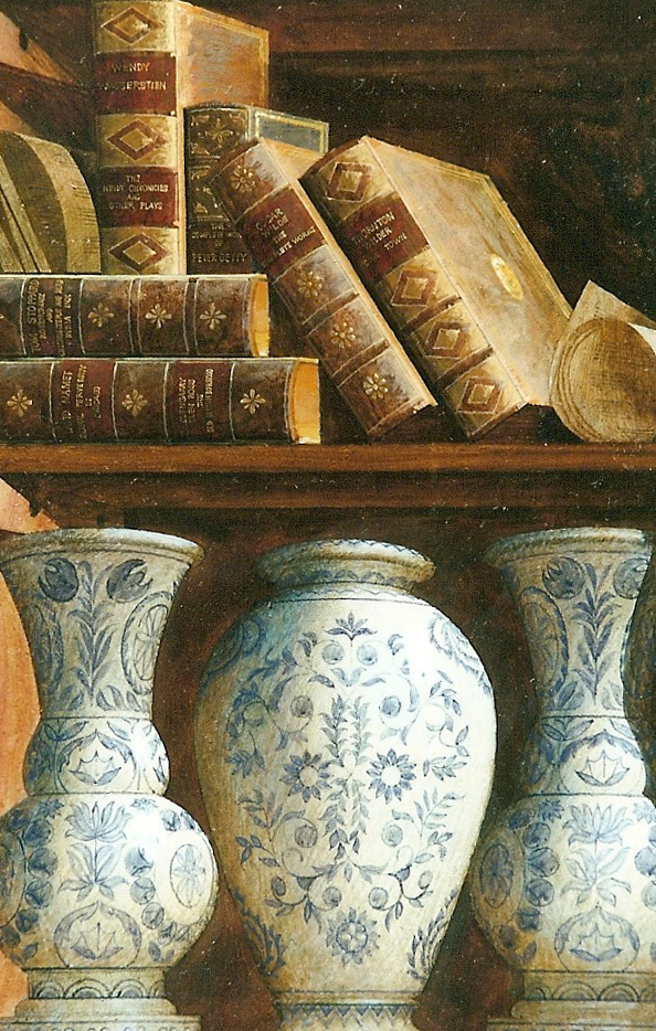 Bookshelves. Painting. Artist Sergey Konstantinov.
