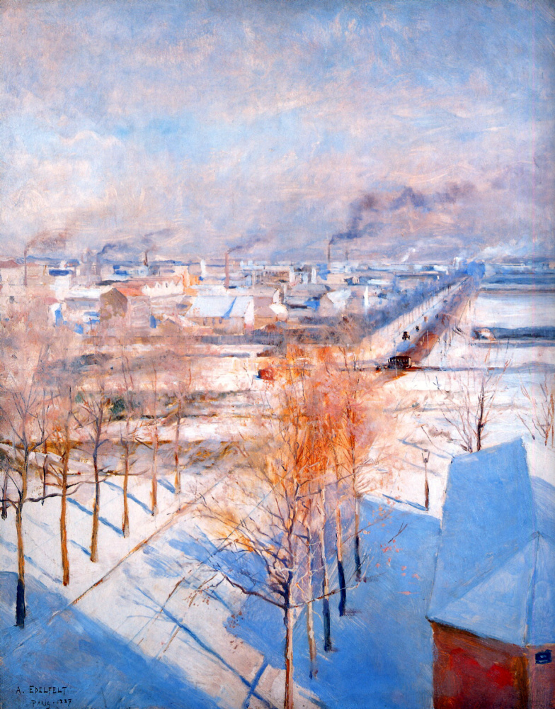 Альберт Густав Аристид Эдельфельт. Париж в снегу