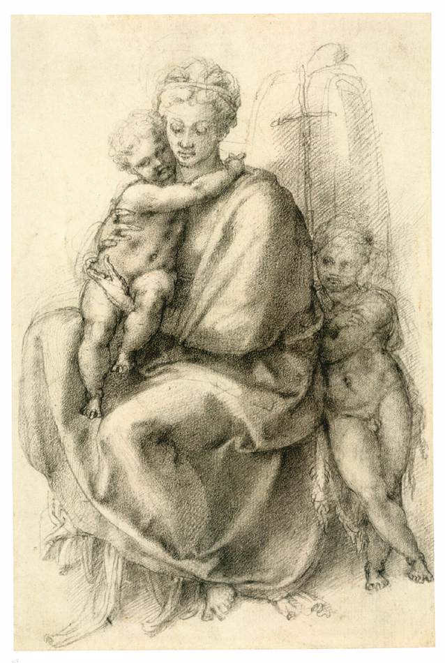 Микеланджело Буонарроти. Мадонна с младенцем и Иоанном Крестителем