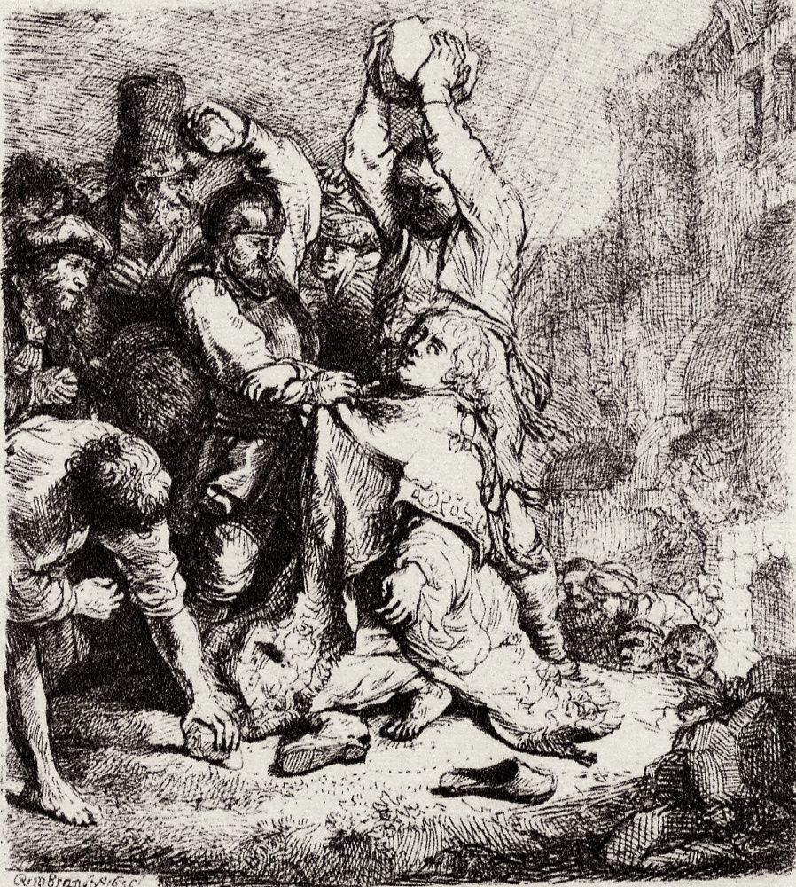 Рембрандт Харменс ван Рейн. Побиение камнями святого Стефана