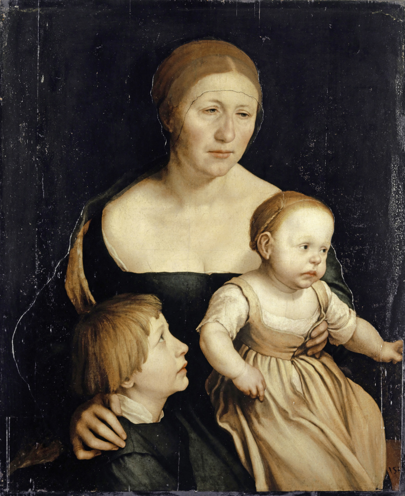 Ганс Гольбейн Младший. Портрет жены художника с двумя старшими детьми