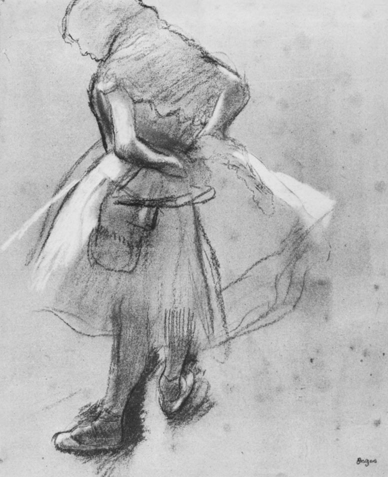 Эдгар Дега. Балерина, завязывающая пояс