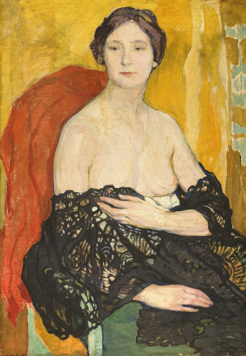 Елена Андреевна Киселева. Женский портрет белый. 1912