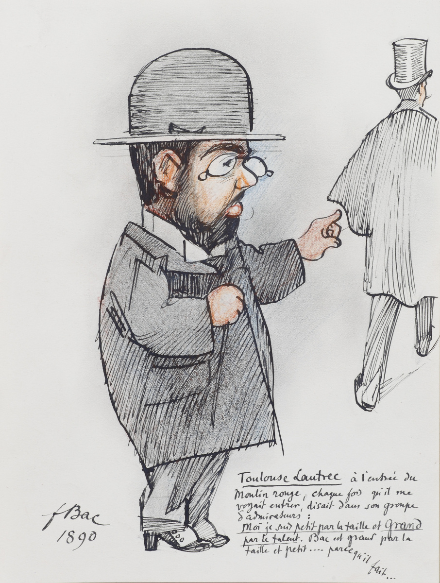 Фердинанд  Бак. Карикатура на Тулуз-Лотрека