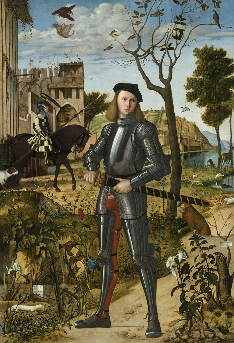 Витторе Карпаччо. Портрет молодого рыцаря на фоне пейзажа