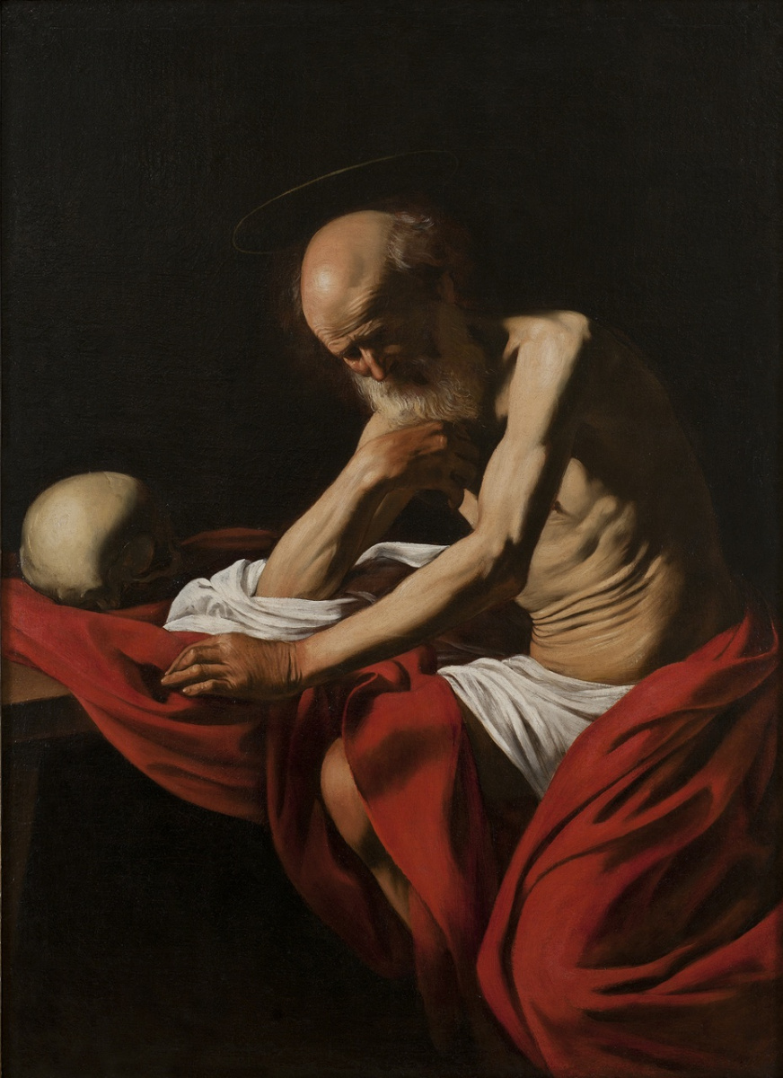 Микеланджело Меризи де Караваджо. Святой Иероним в раздумьях
