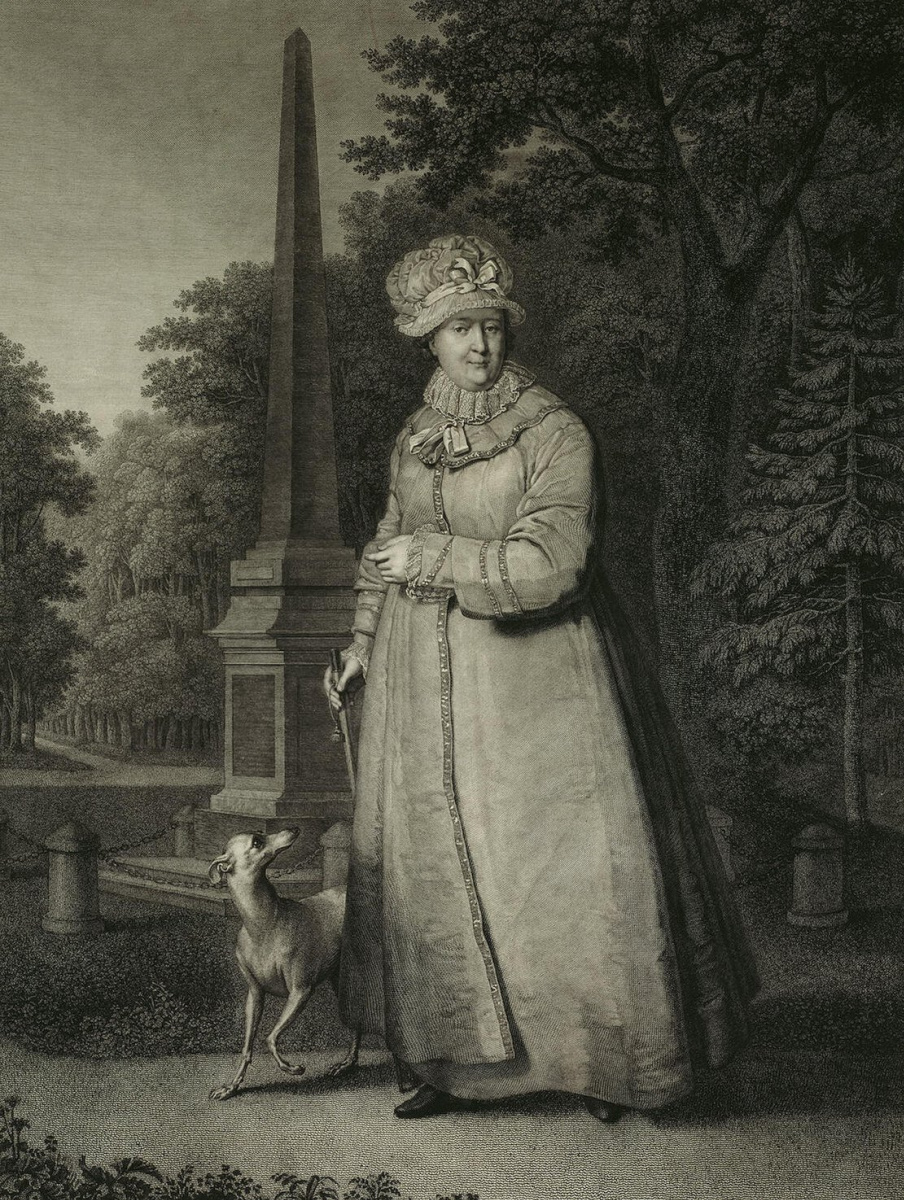 Николай Иванович Уткин. Императрица Екатерина II на прогулке в парке Царского Села