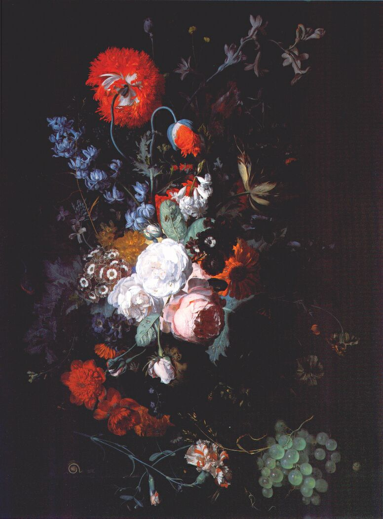 Ян ван Хейсум. Натюрморт с цветами и фруктами