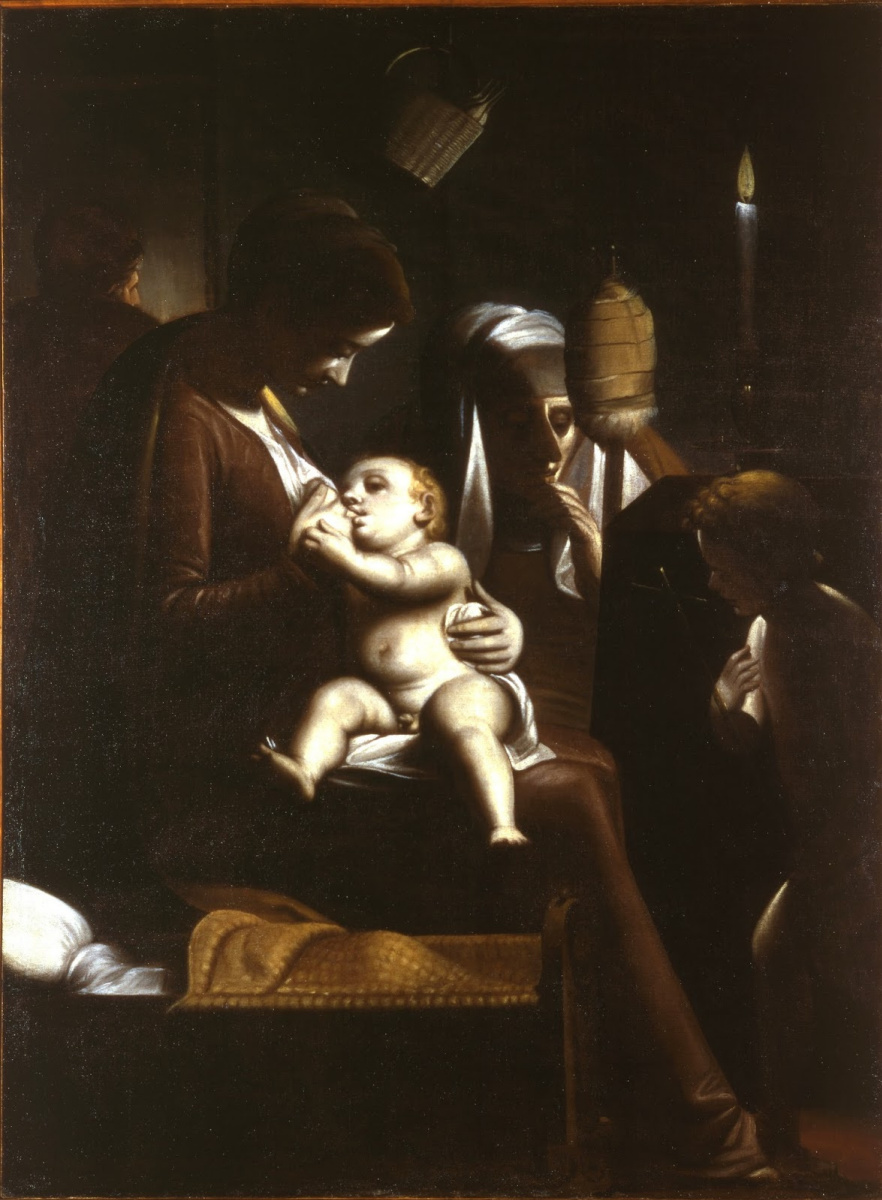 Софонисба Ангвиссола. Мадонна с младенцем при свечах (Лука Камбиазо в образе мадонны)