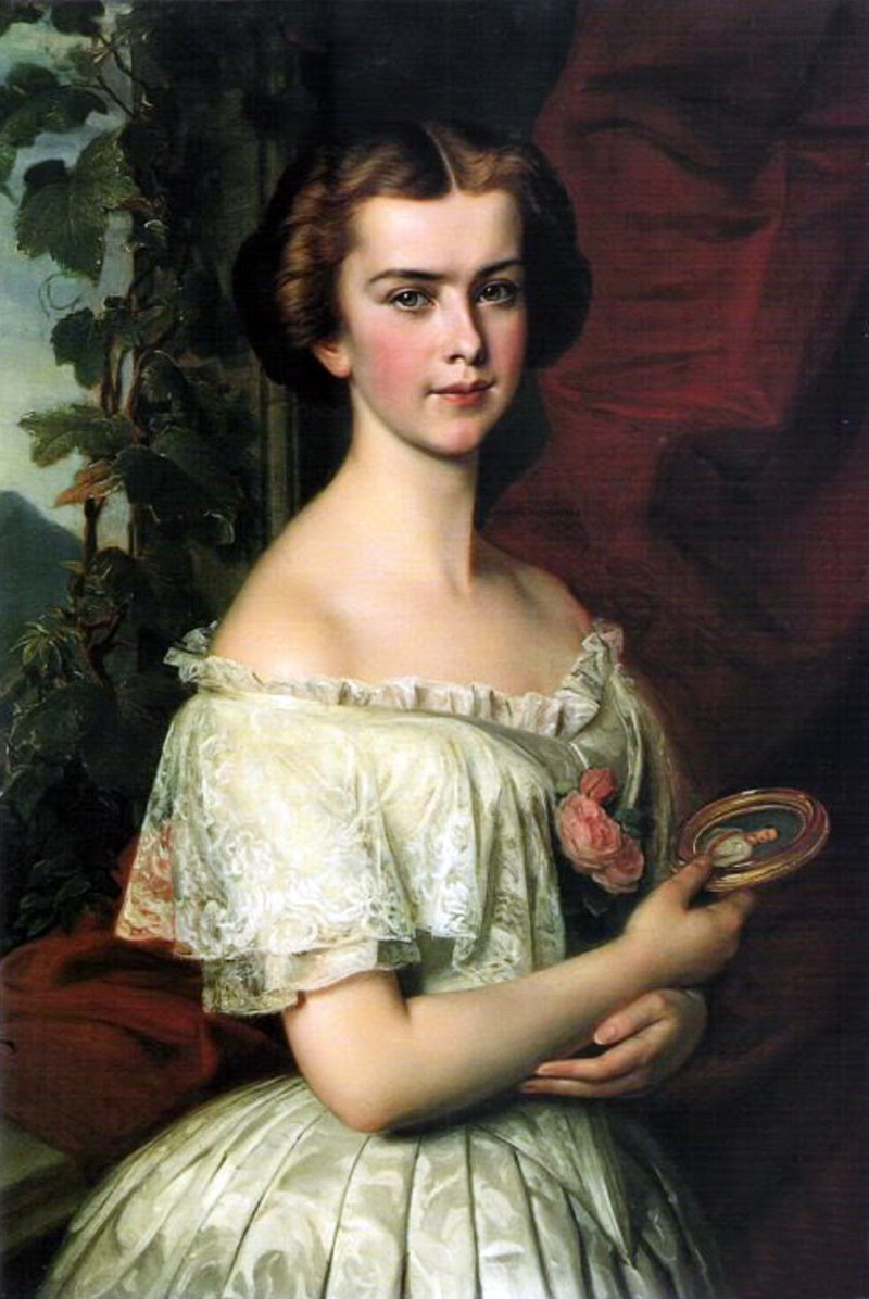 Неизвестный художник. Принцесса Елизавета Баварская с портретной миниатюрой Франца Иосифа