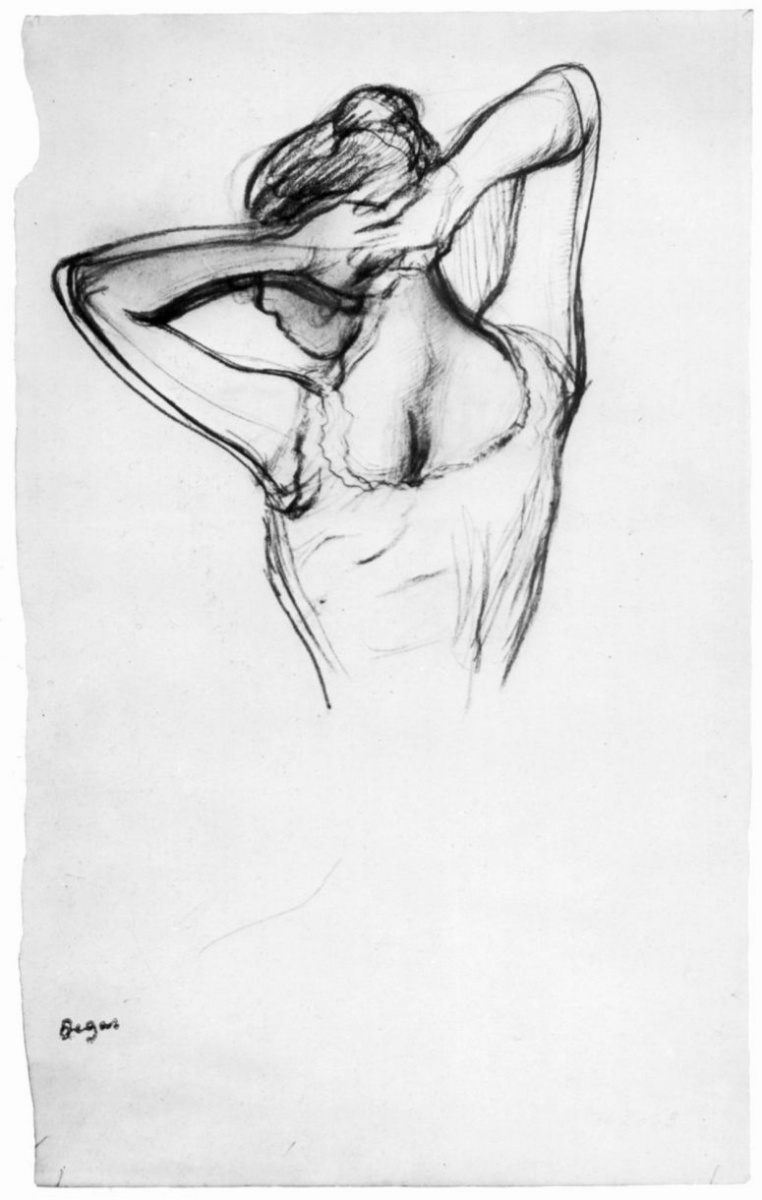 Эдгар Дега. Полуфигура балерины со скрещенными за головой руками