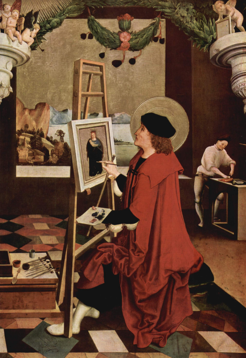 Никлаус Мануэль Дойтш. Св. Лука, рисующий Мадонну, створка алтаря