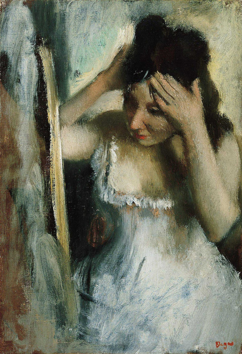 Эдгар Дега. Женщина, расчесывающая волосы перед зеркалом