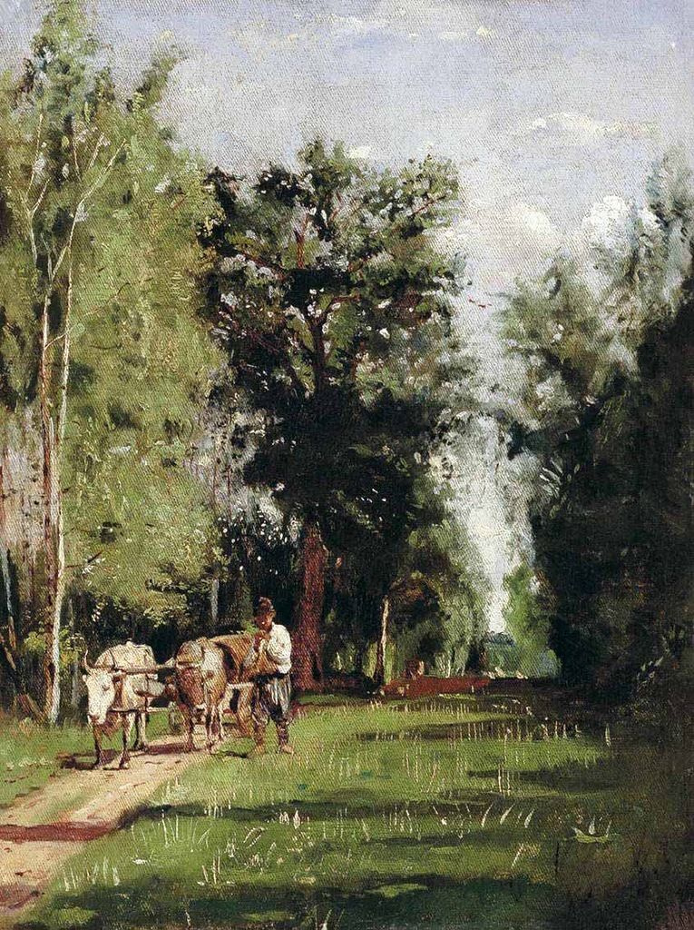 Александра Егоровна Маковская. Пейзаж с водовозом