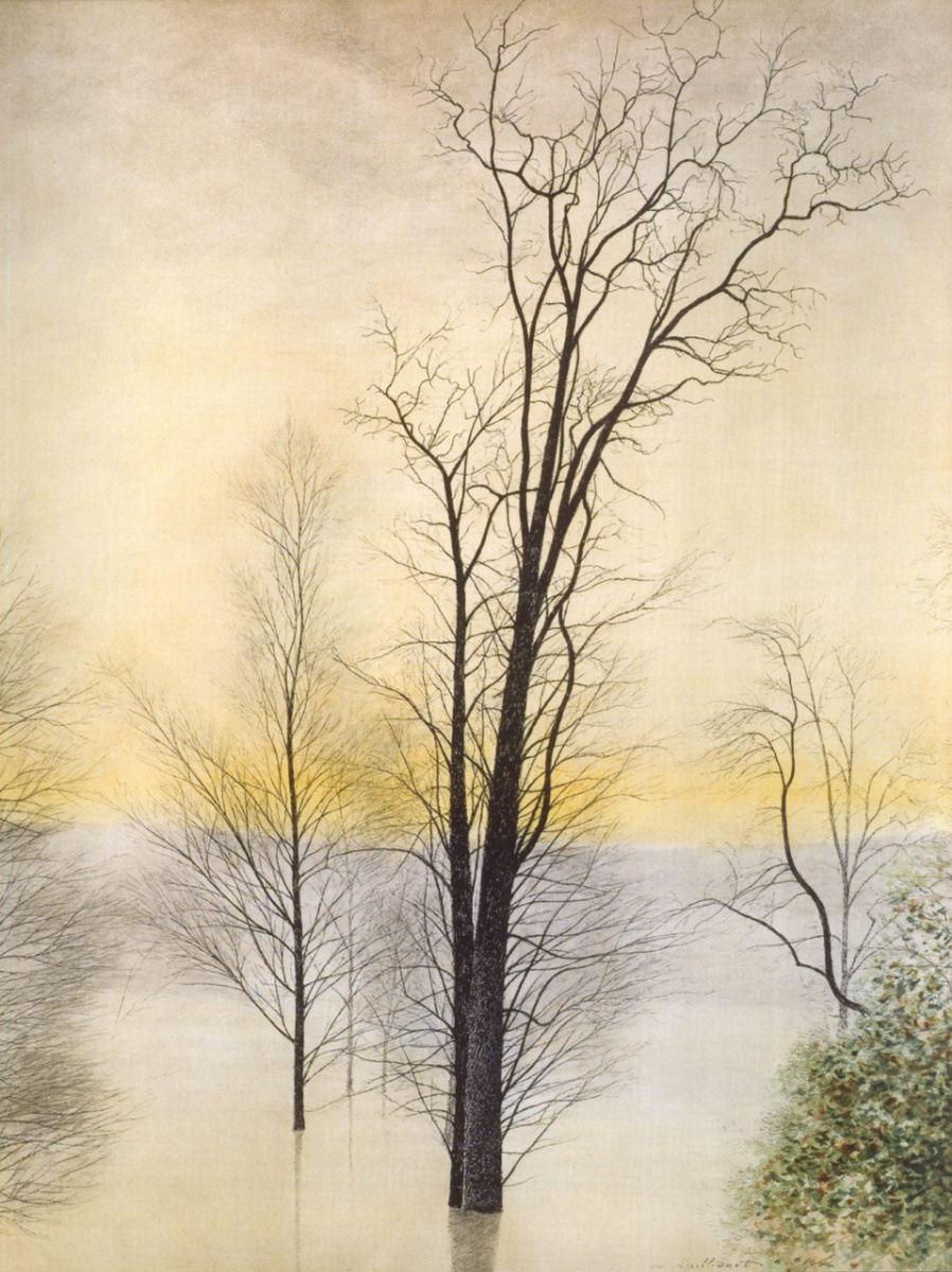 Леон Спиллиарт. Trees in the Flood (Arbres dans l'inondation), 1944 Watercolor on paper