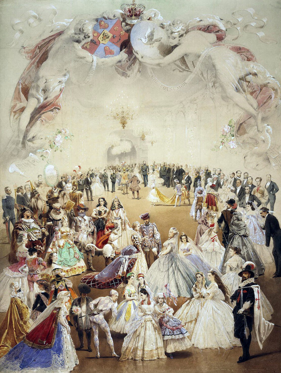 Михай Зичи. Костюмированный бал во дворце княгини Елены Кочубей в честь императора Александра II 5 февраля 1865 г