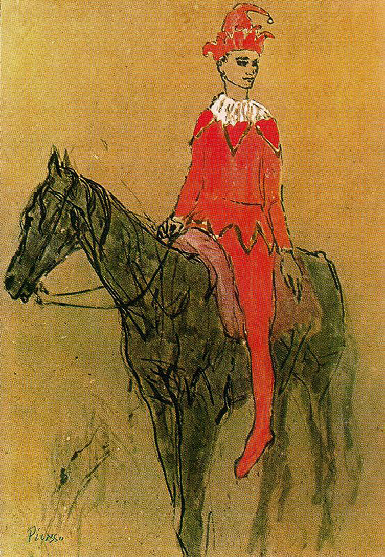 Пабло Пикассо. Арлекин на лошади