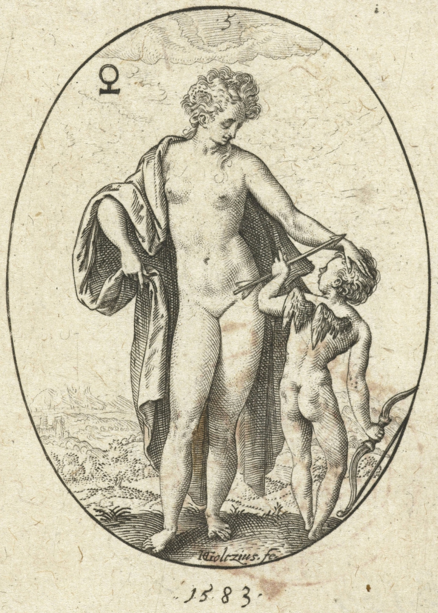 Хендрик Гольциус. Венера и Амур. 1583  резцовая гравюра
