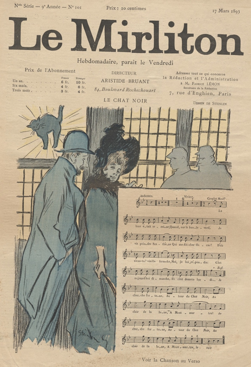 Теофиль-Александр Стейнлен. Иллюстрация для журнала "Мирлитон" № 101, 17 марта 1893 года