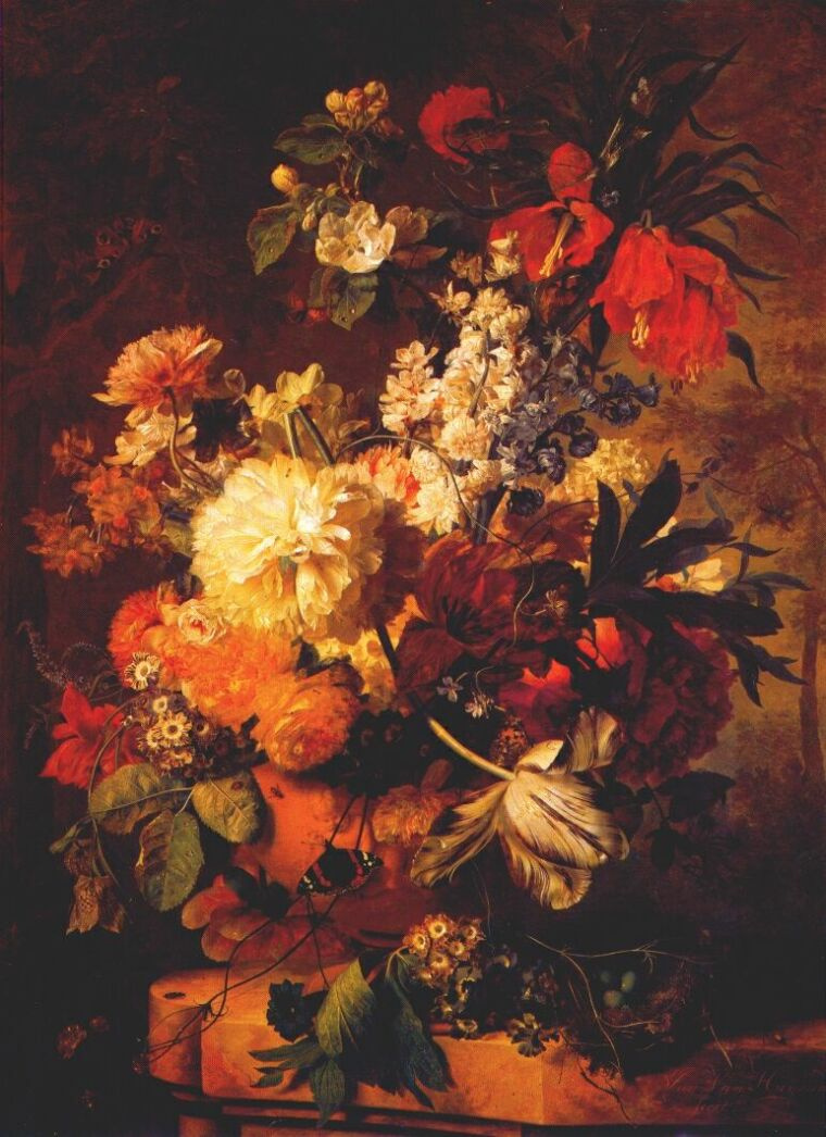 Ян ван Хейсум. Цветы на выступ в ландшафте