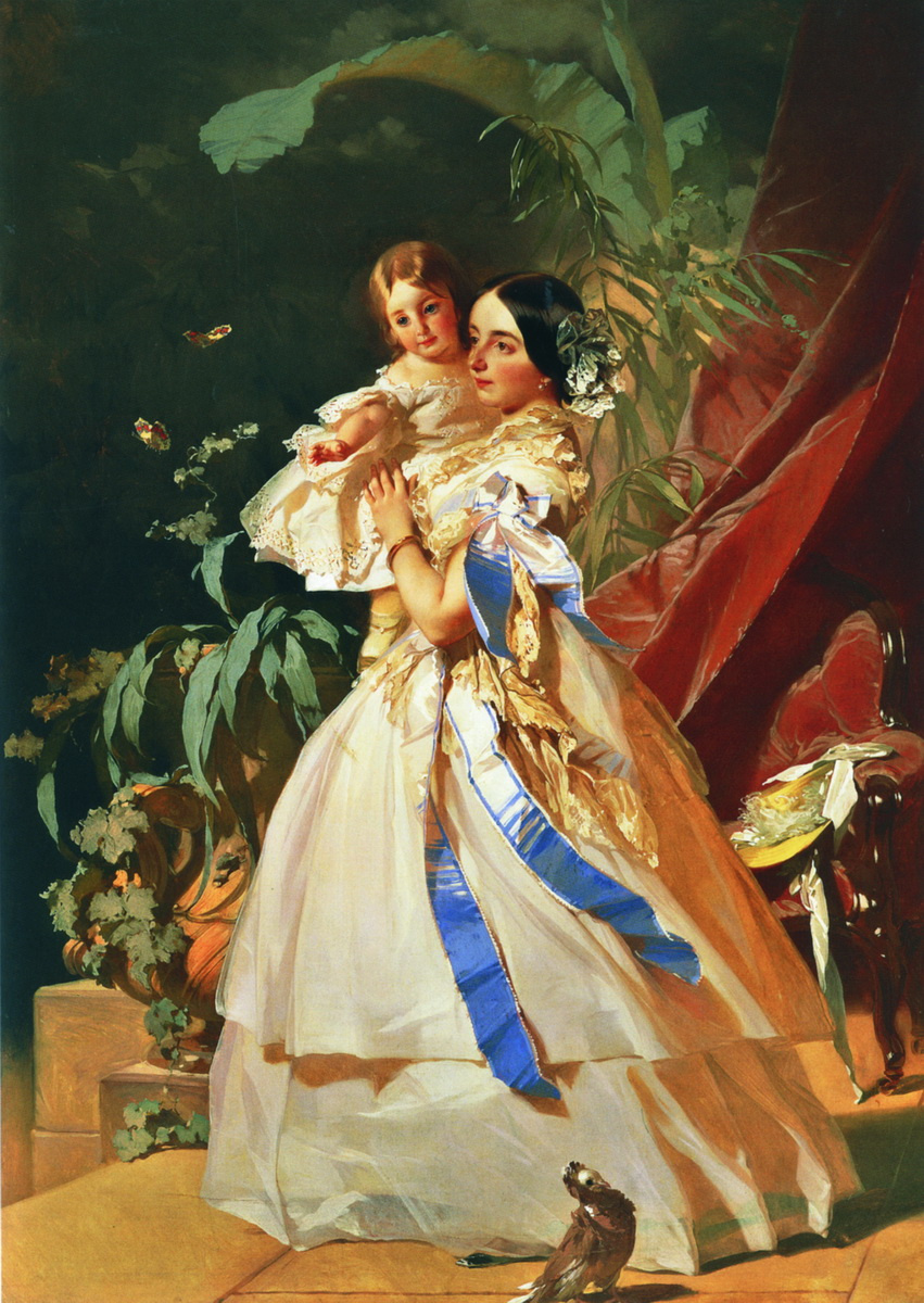 Иван Кузьмич Макаров. Портрет неизвестной с девочкой. 1860-е