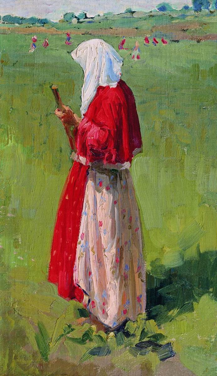Иван Семенович Куликов. Крестьянка с граблями. 1909