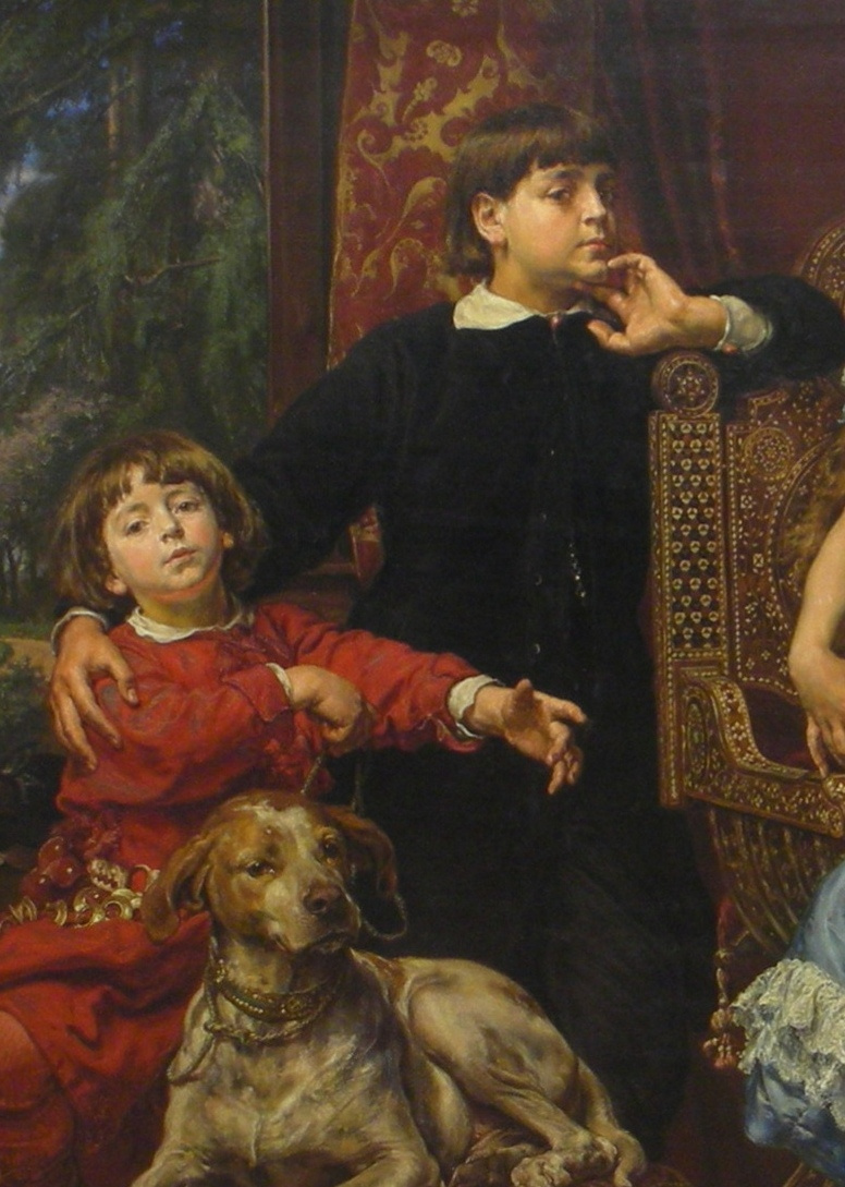 Ян Матейко. Портрет четырех детей художника. Фрагмент