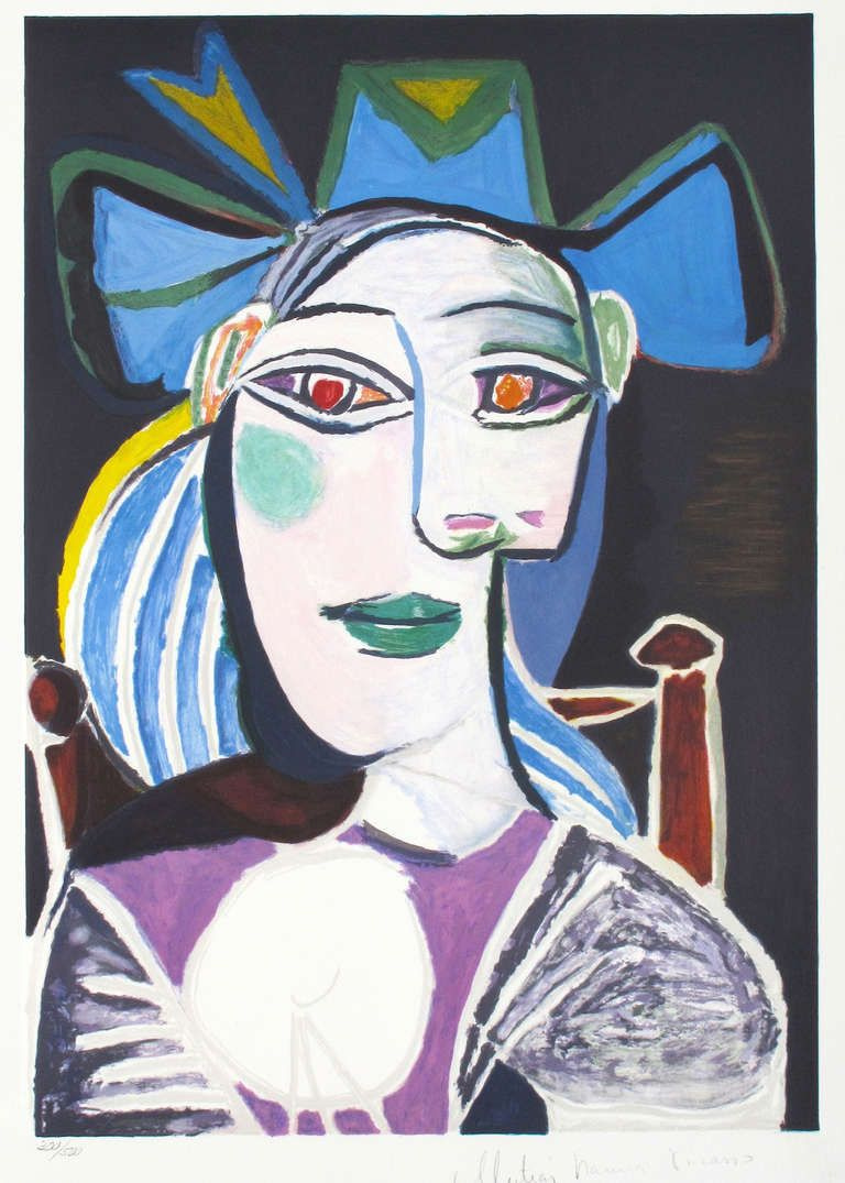 Пабло Пикассо. Бюст женщины в синей шляпе