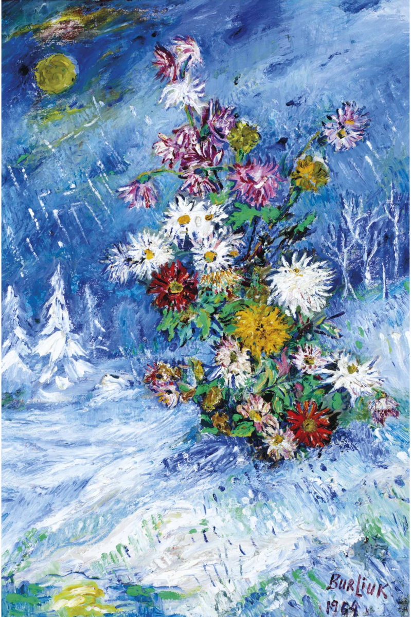 Давид Давидович Бурлюк. Цветы на снегу