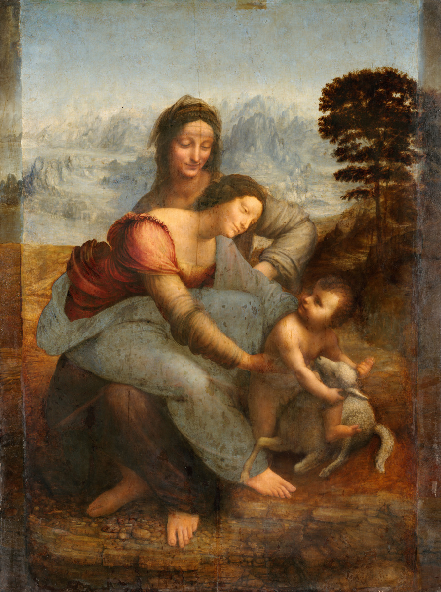 Леонардо да Винчи. Мадонна с младенцем и Святой Анной