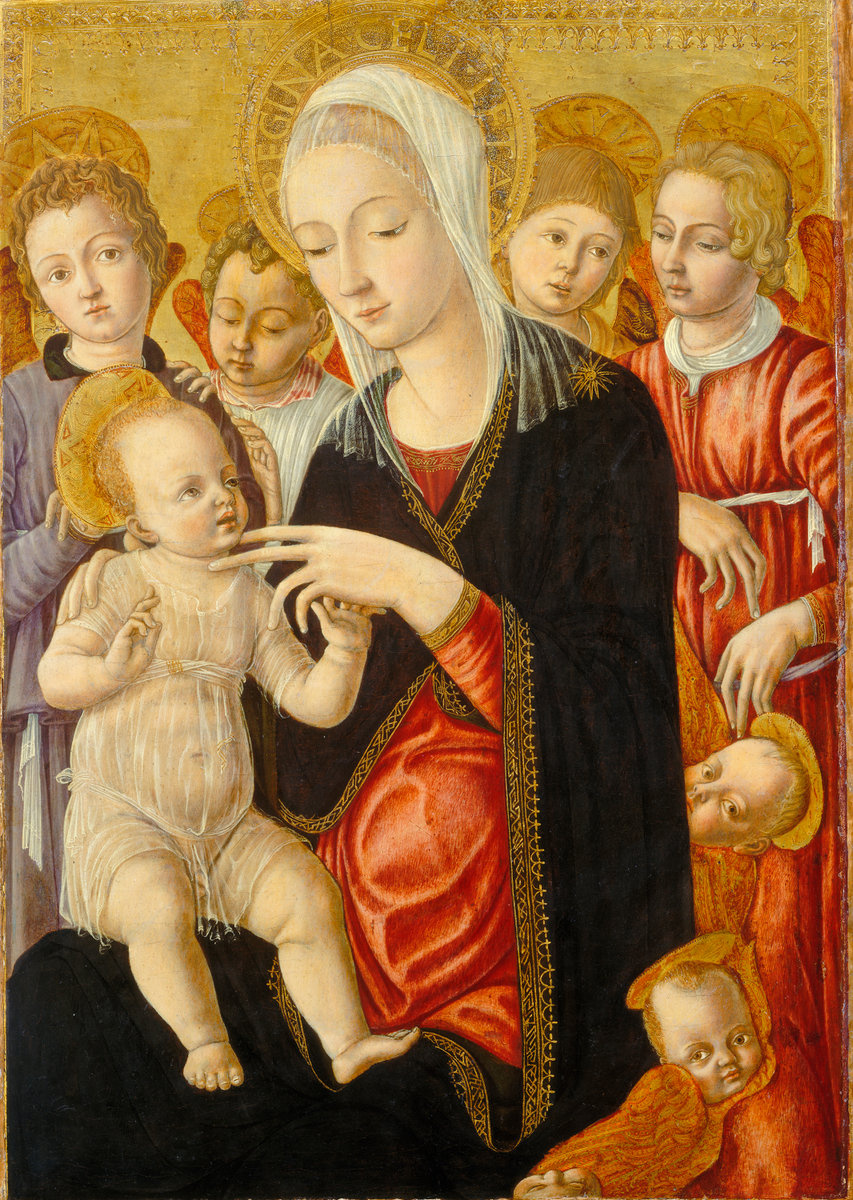 Маттео ди Джованни. Мадонна с младенцем среди Ангелов и Херувимов