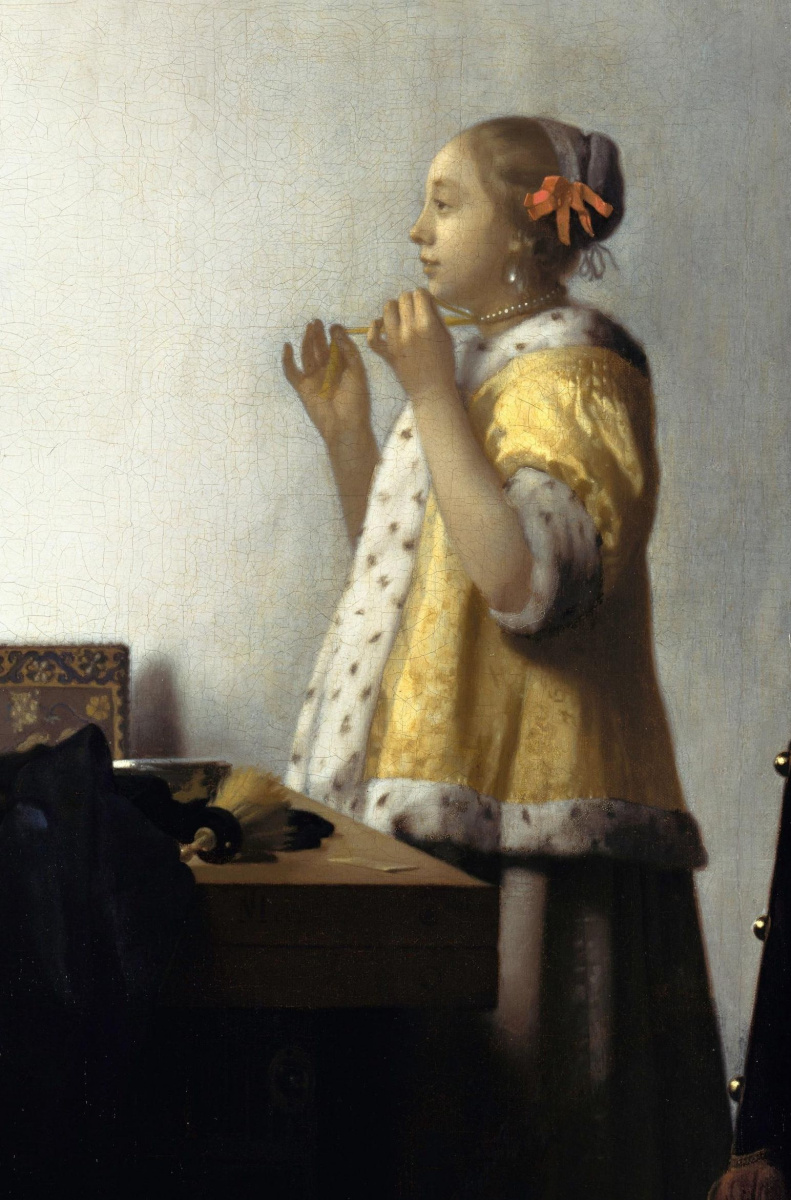 Ян Вермеер. Девушка с жемчужным ожерельем. Фрагмент