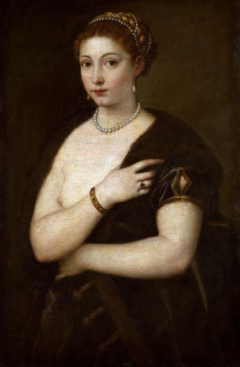 Тициан Вечеллио. Портрет девушки с мехом