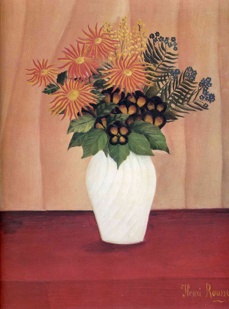 Анри Руссо. Белая ваза с цветами