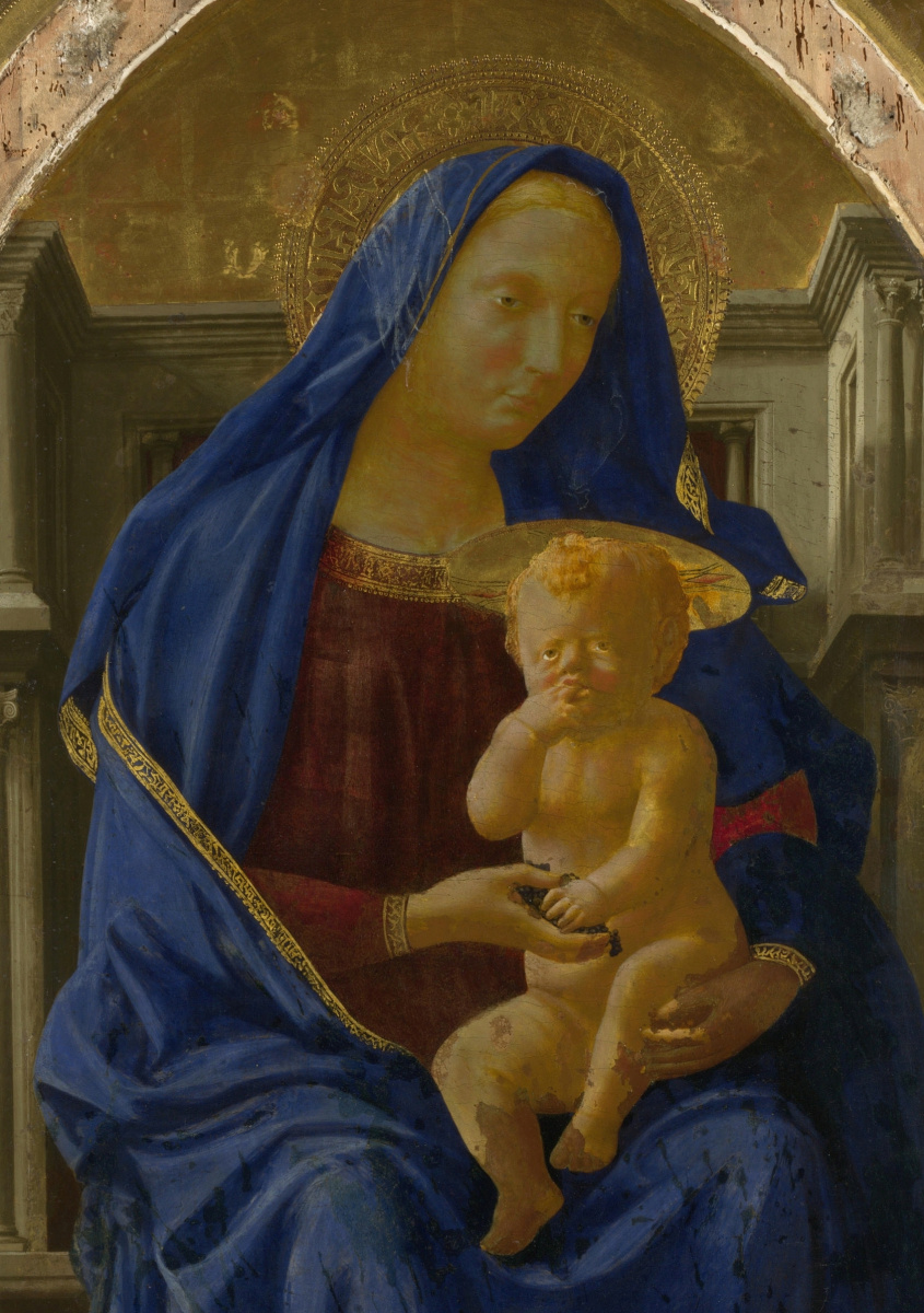 Томмазо Мазаччо. Мадонна с Младенцем и ангелами. Фрагмент полиптиха для церкви Санта Мария дель Кармине в Пизе