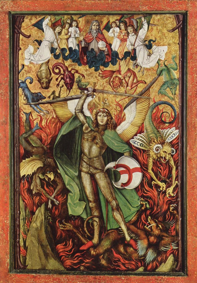Ханс Лей-старший. Низвержение в ад, Битва архангела Михаила с Люцифером