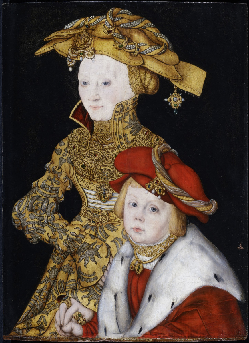 Лукас Кранах Старший. Портрет знатной дамы с сыном